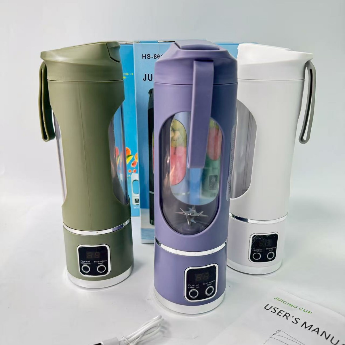 Cross-border juicing cup with 12 blades, fully automatic household ice crushing, rechargeable portable juicer, outdoor travel cup, large capacity