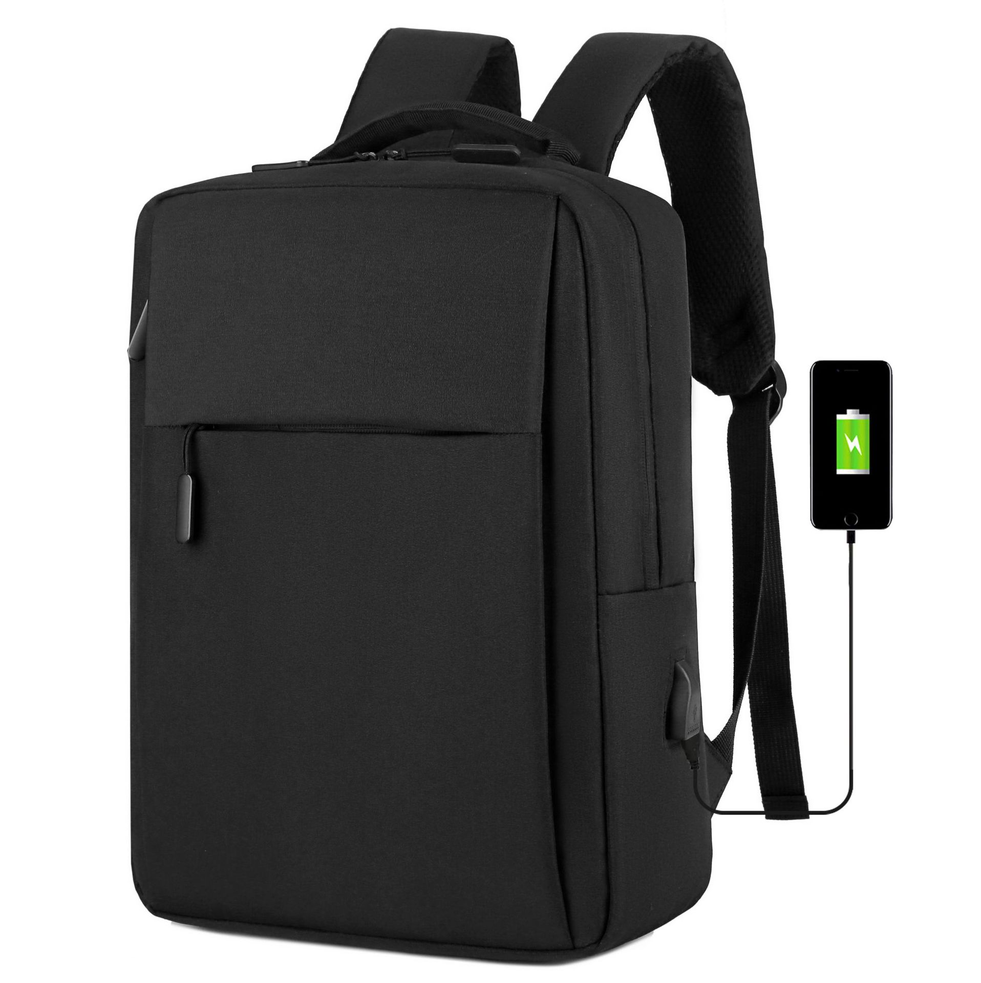Simple business backpack for both men and women, large-capacity USB charging waterproof backpack for computers, corporate gift backpack Specification image