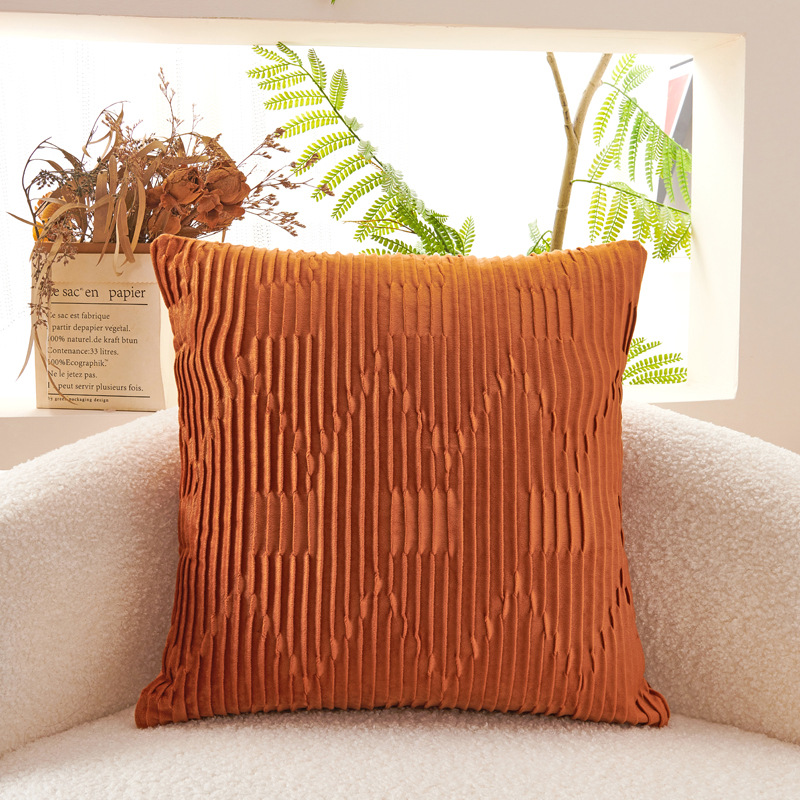 Foreign trade cross-border Dutch fleece pillowcase, computer pleated process embossed sofa lumbar rest, bedroom nap pillow cushion details Picture
