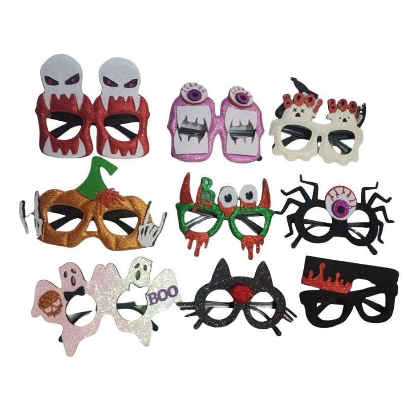 2025年新款亚马逊万圣节派对眼镜南瓜幽灵儿童成人鬼节搞怪聚会装