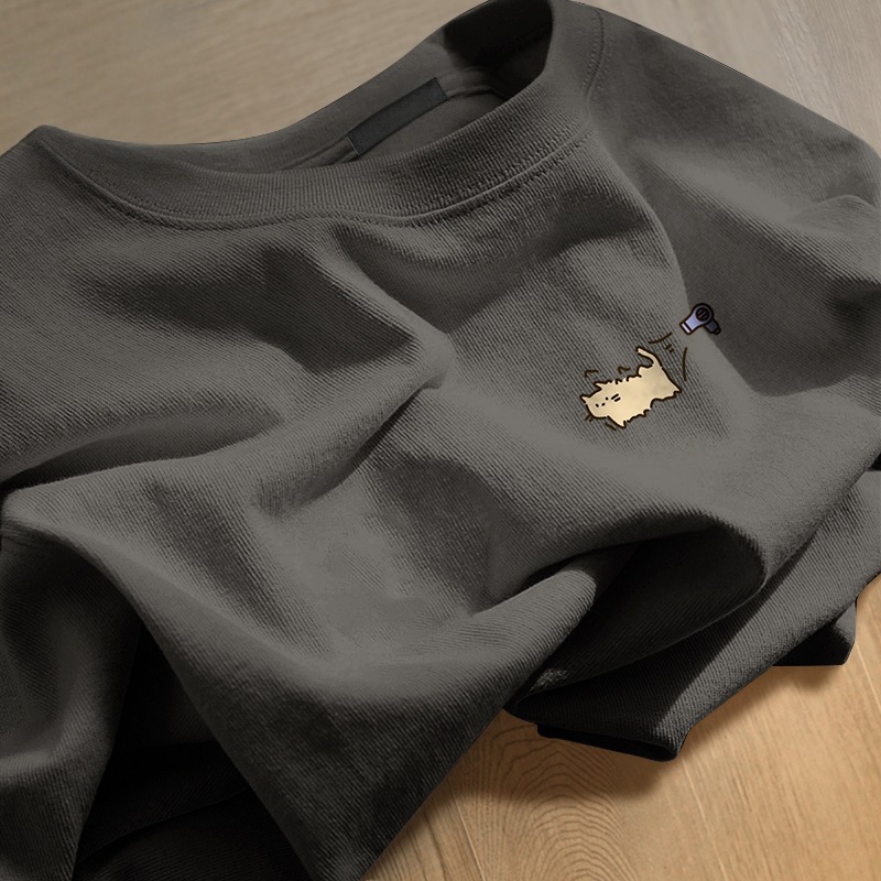 100% pure cotton round-neck short-sleeved T-shirt, a new summer men's high-end style loose printed half-sleeved top Application Scenario