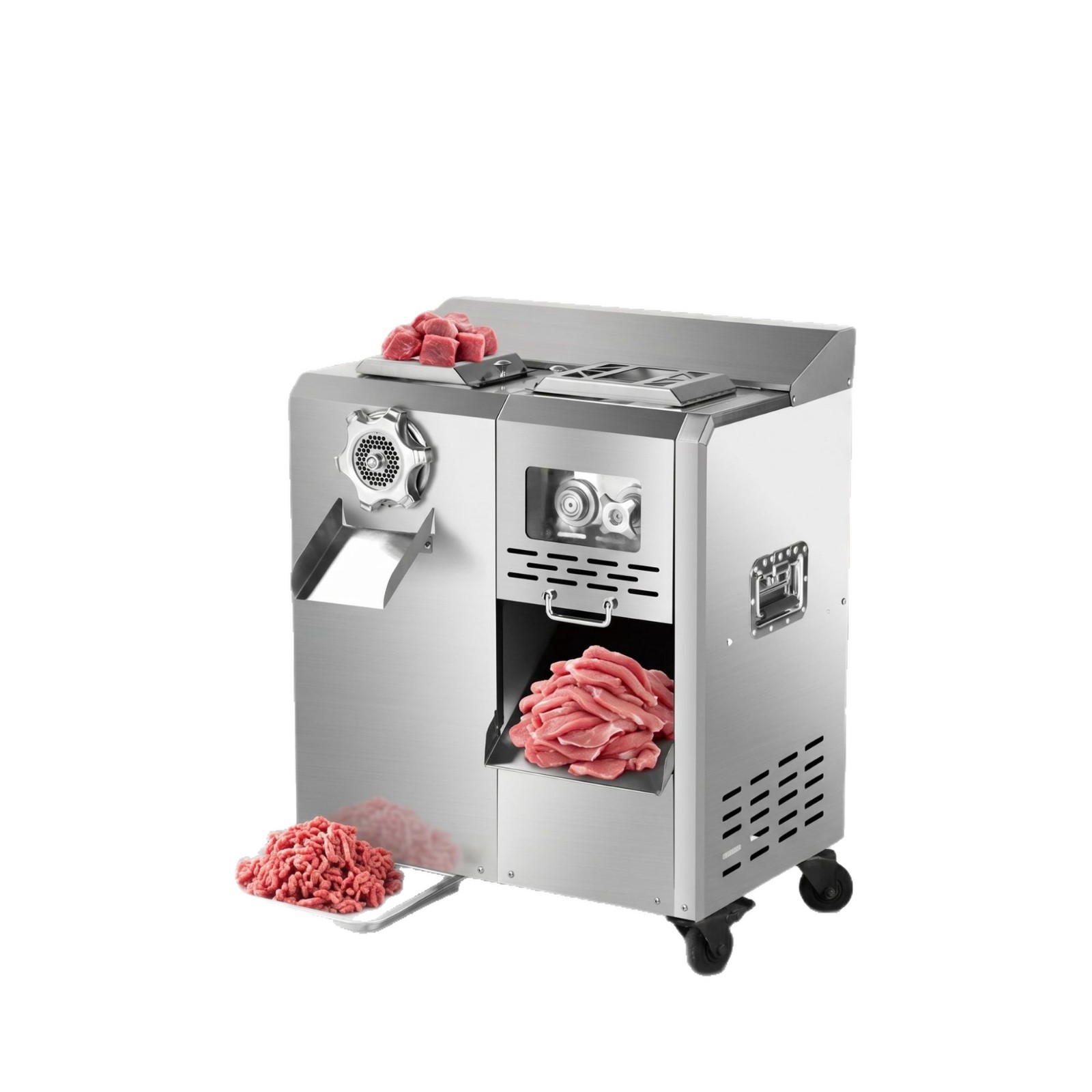 Commercial high-power mincing and slicing machines, multi-functional meat mincing and slicing machines, and fully automatic food processing equipment for catering kitchens Item Picture