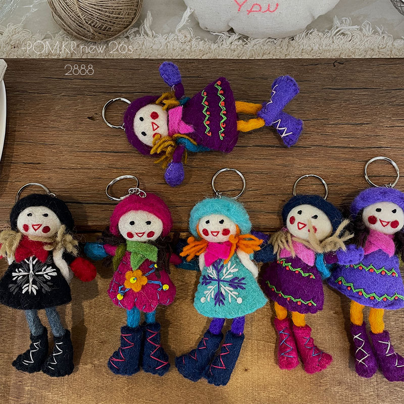 New Nepalese handcrafted wool felt girl fairy pendant, creative design for schoolbag and backpack pendant, ins gift Application Scenario