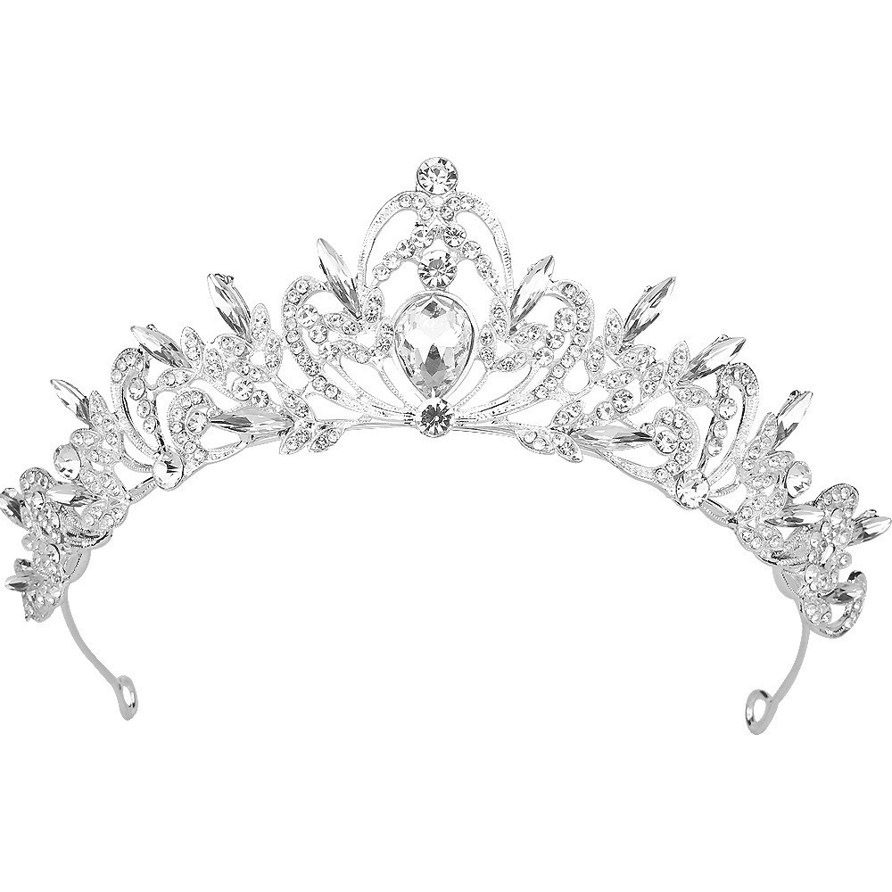 Fashionable handcrafted bride chain, Korean-style bride accessories, high-end wedding three-piece set, diamond crown necklace, earrings Item Picture