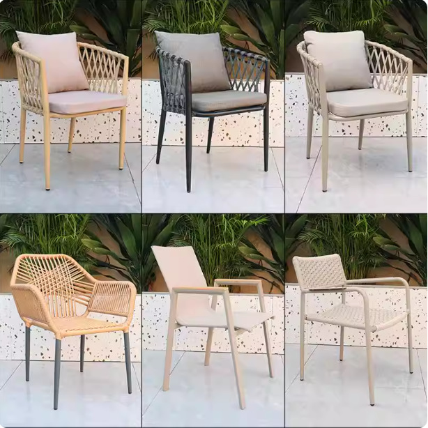 Star Outdoor Table and Chair, rattan single chair, rattan chair designer, garden outdoor leisure chair, rope woven home chair details Picture