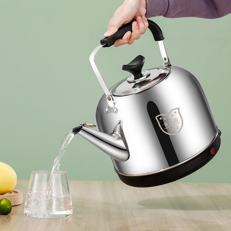 食品级304不锈钢底一体电烧水壶家用大容量电水壶自动断电电热产品图