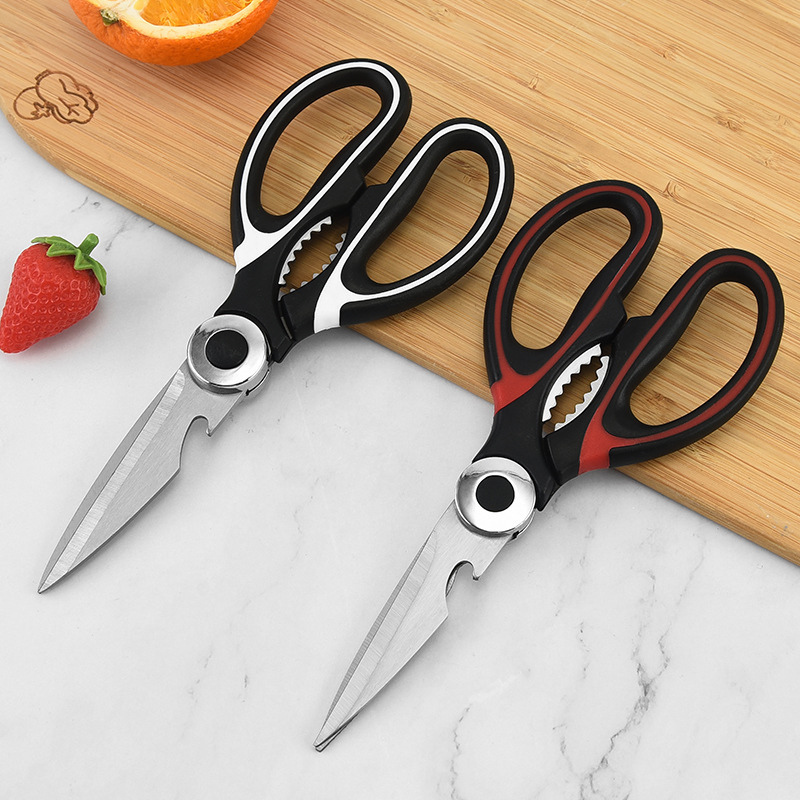 Stainless steel kitchen scissors for cutting chicken bones and vegetables, high-hardness, sharp, multi-functional scissors, Yangjiang knives, scissors tools, panda scissors