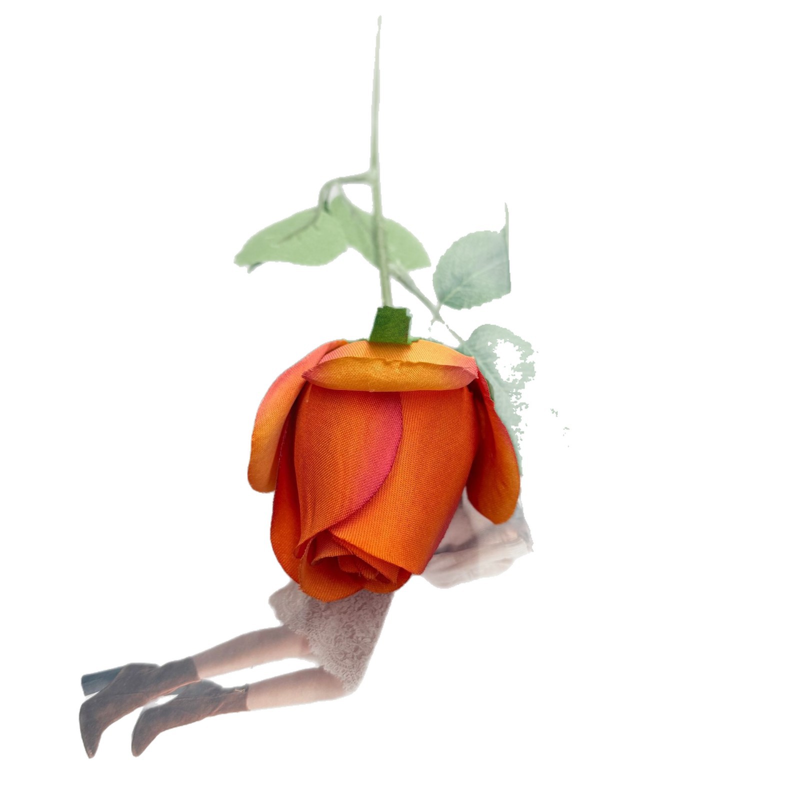 单只玫瑰仿真花橱窗玫瑰瀑布居家酒店婚礼玫瑰花墙装饰绢花假花白底实物图