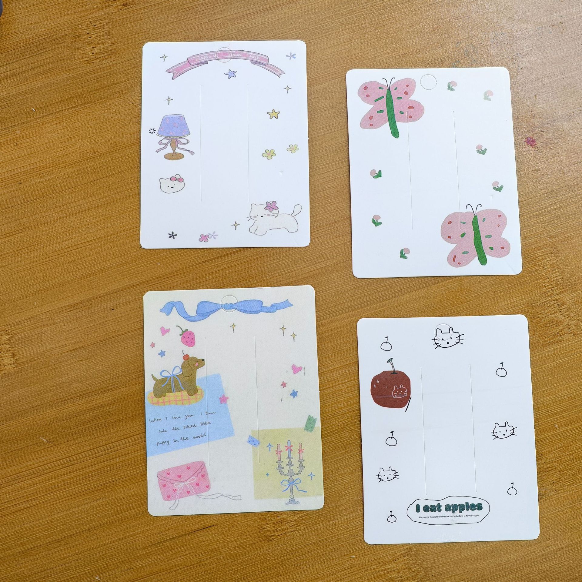 7x9卡纸diy装饰手工卡通可爱印花发夹卡纸夹子头饰卡片发饰包装