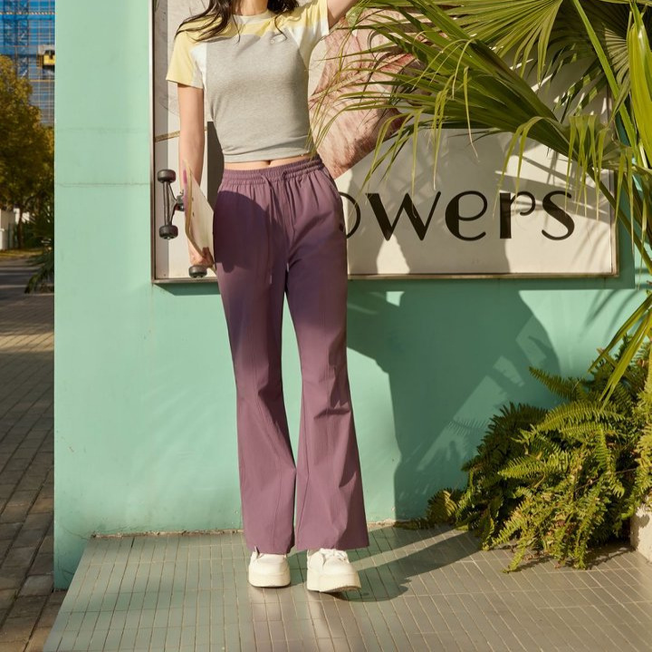 Mountain and field slightly flared, quick-drying casual sportswear pants for women in spring and summer, straight, loose, cool, sun-protective pants, drape long pants 8011