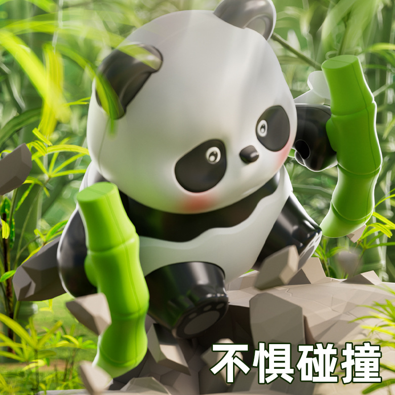 Wholesale baby wind-up panda rolling toys from street stalls, early teaching, climbing, intelligence, chain-up fun simulation little animals Specification image