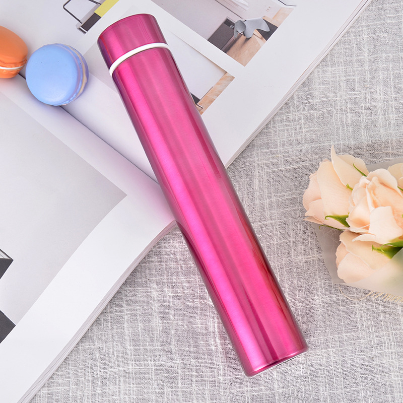 Fashionable and creative metal portable anti-wolf cup, stainless steel vacuum insulated cup, slender and creative, customizable LOGO lollipop cup details Picture