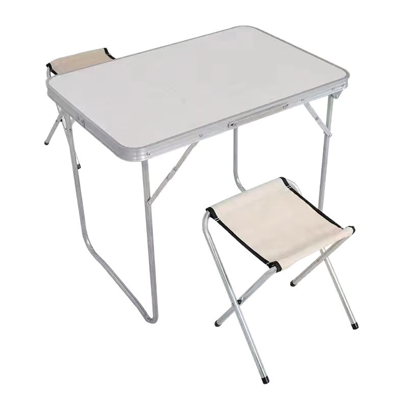 Outdoor folding table for street vending, computer desk, home study desk, height-adjustable folding table, ground push, foldable and portable Item Picture
