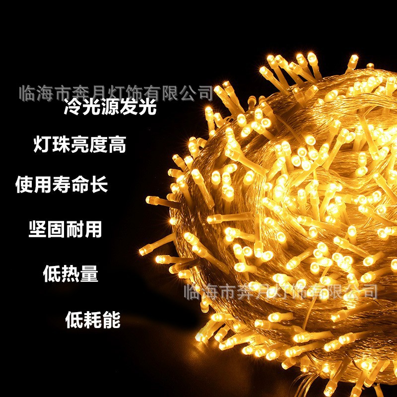 led灯串户外满天星彩灯圣诞婚庆串灯节日装饰灯闪灯户外亮化工程细节图