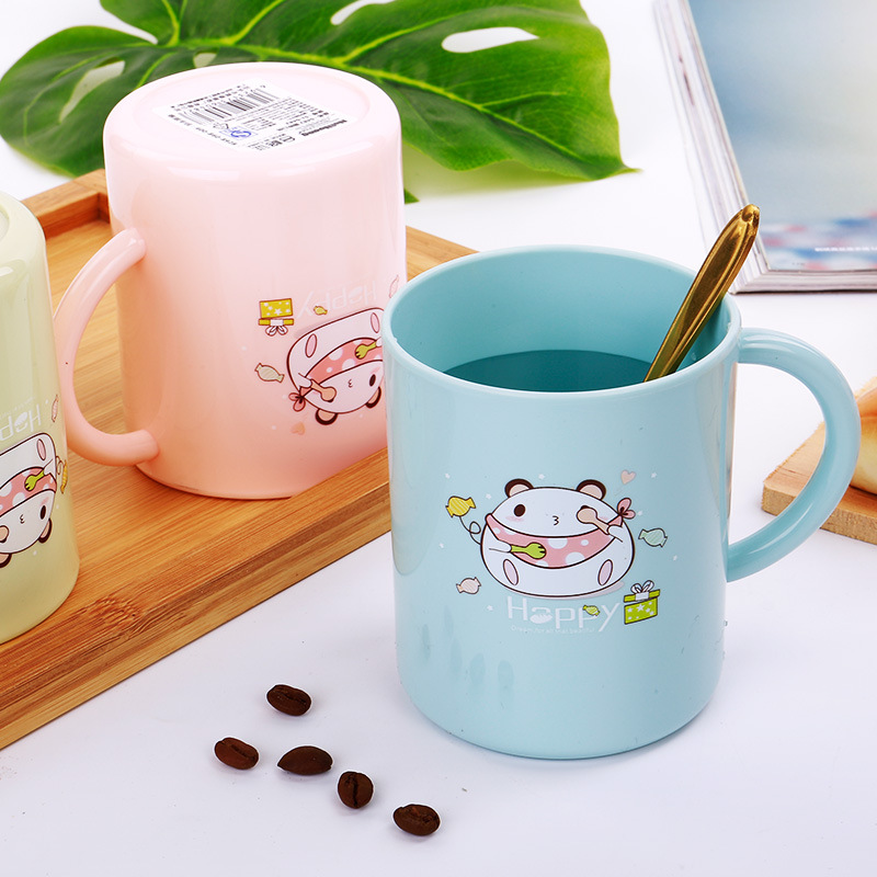 万福卡通刷牙杯漱口杯学生单层塑料口杯