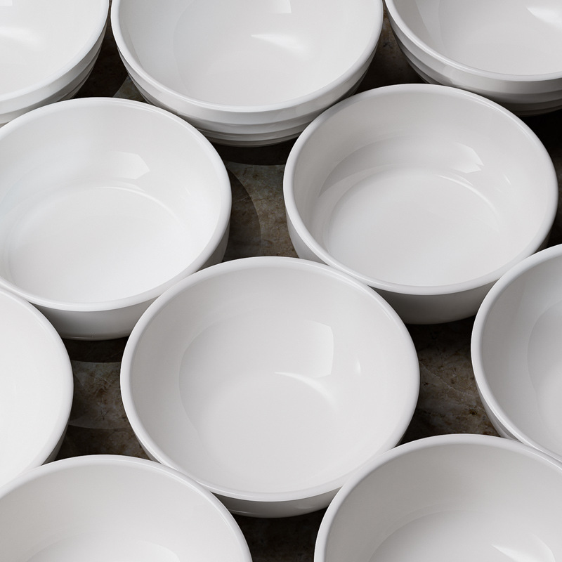 Wholesale of commercial melamine restaurant fast food bowls, hot pot sauce bowls, rice bowls, soup bowls, small bowls and white plastic bowls Specification image