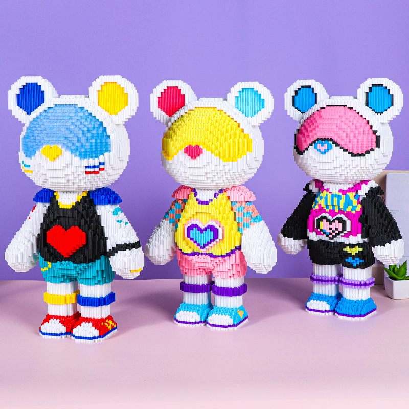 积木/布鲁可/小积木/积木车儿童拼接卡通/微颗粒细节图