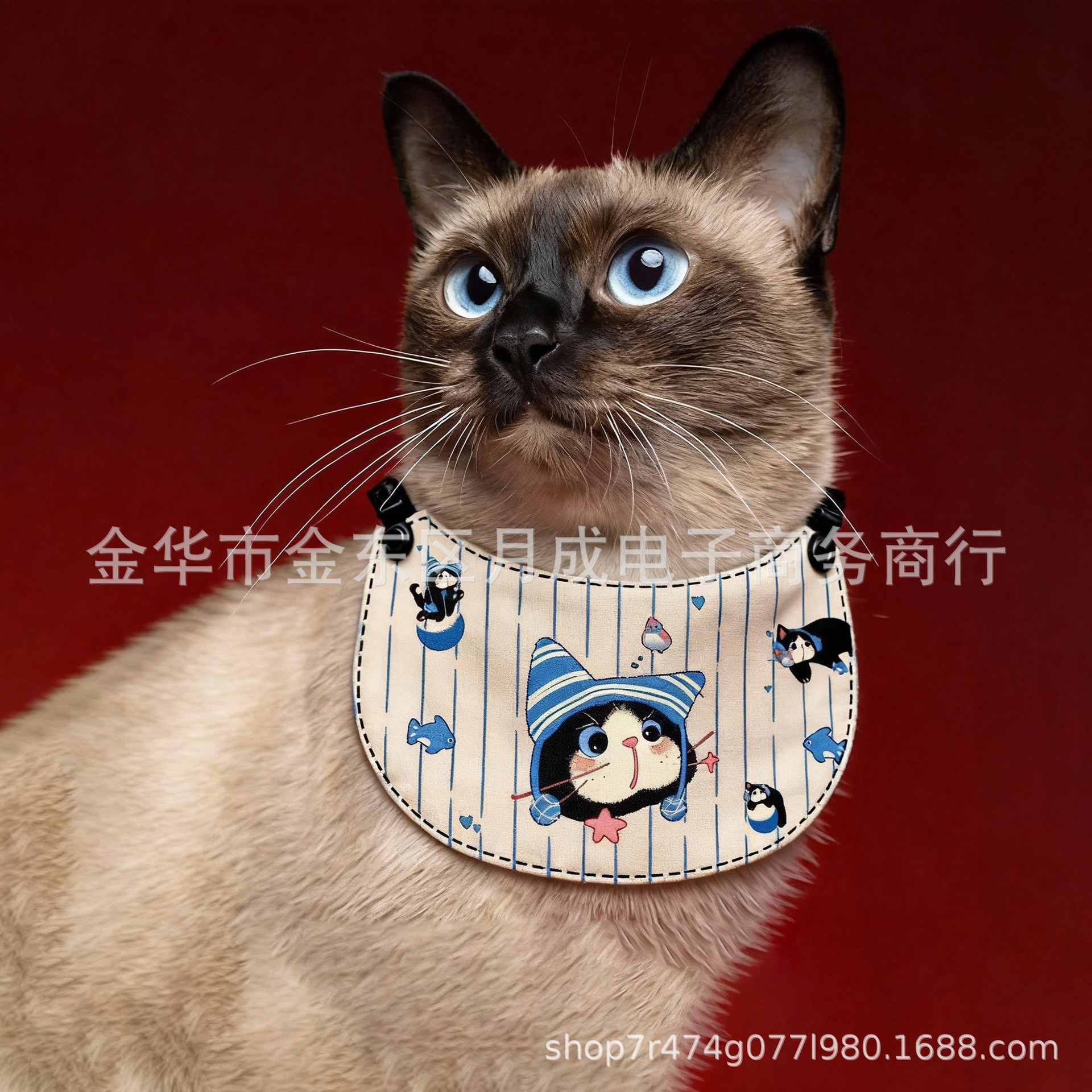 New pet wipes, cat bibs, water-absorbing and odor-proof bibs, cute printed small wipes, can be worn on both sides Application Scenario