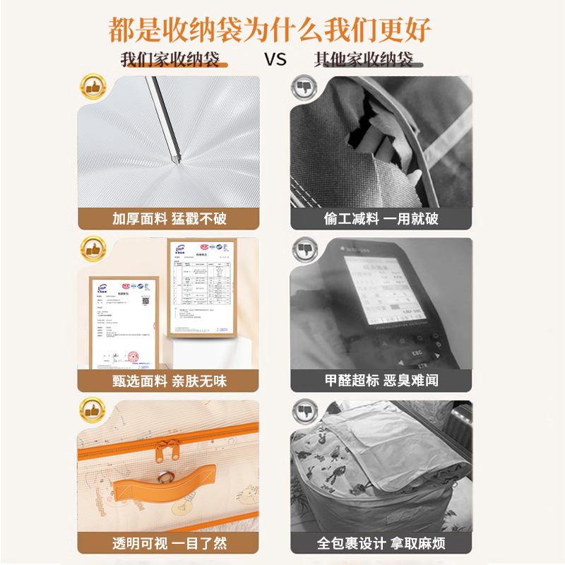 被子收纳袋装衣服棉被羽绒服专用整理袋大容量搬家行李透明压缩袋产品图