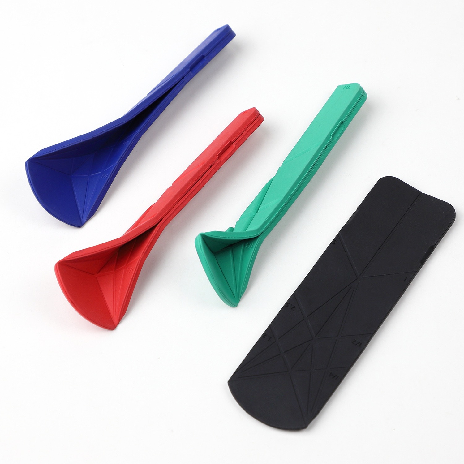 厨具 跨境奇趣新Flat 3-in-1 Measuring Spoons多功能折叠测量勺硅胶