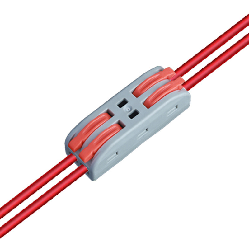 快速接线端子PCT-222二进二出连接按压式接线器SPL-2速接头两进白底实物图