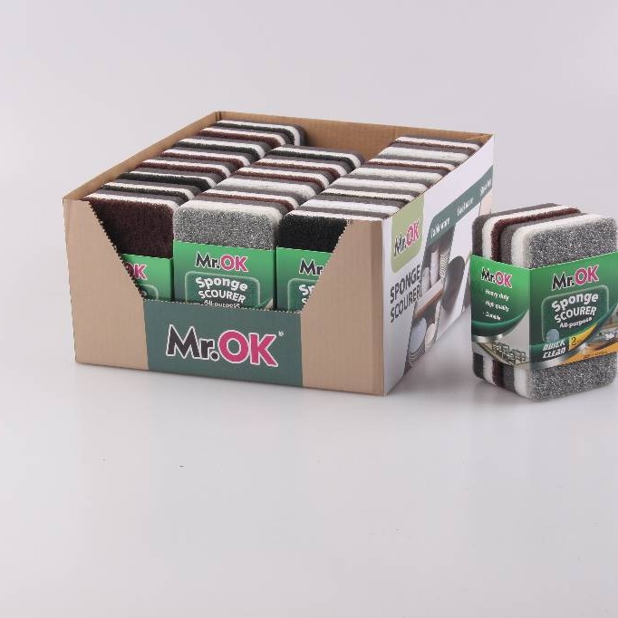 Mr.OK factory direct supply sponge scouring pads, double-sided cleaning sponges, kitchen cleaning sponges, dishwashing sponges, pot scrubbing sponges Application Scenario