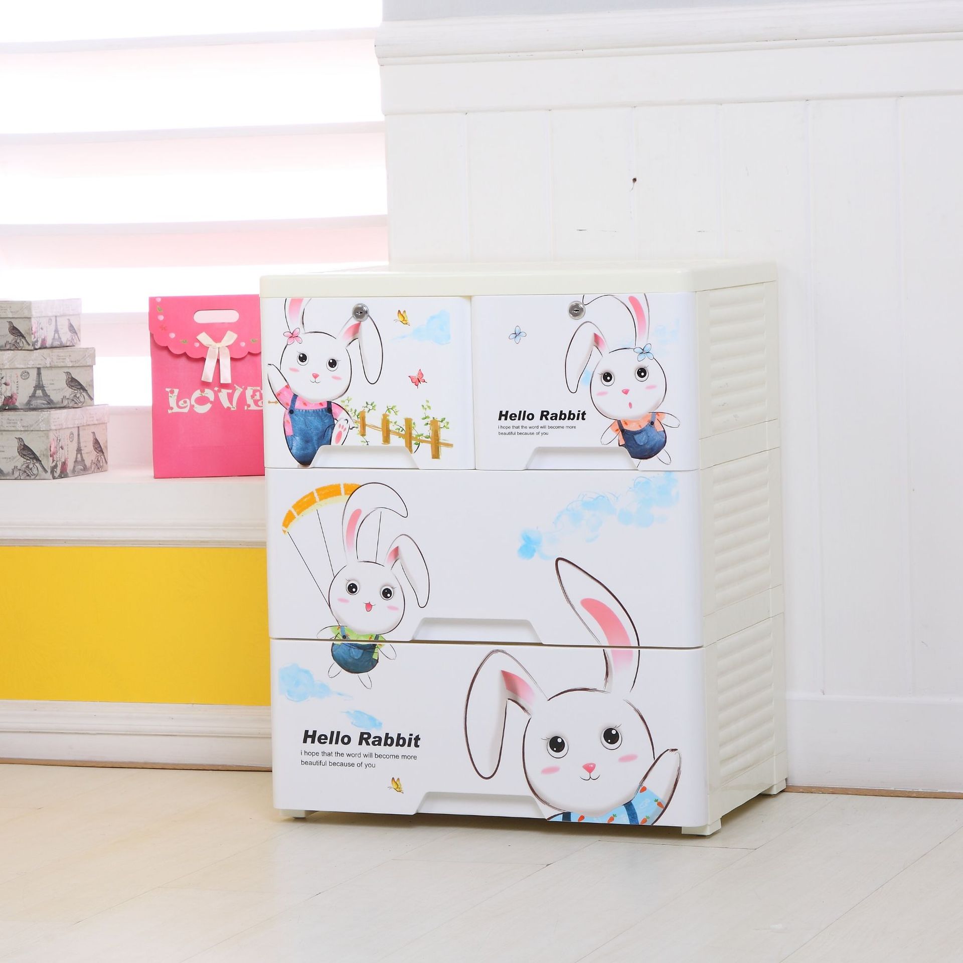 Baby wardrobe, children's storage cabinet, extra-large, widened and thickened, baby clothes storage cabinet, plastic household simple wardrobe Item Picture