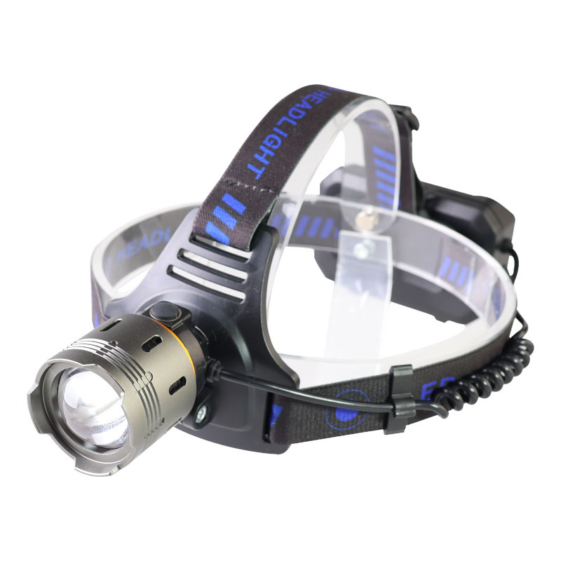 New cross-border zoom high-power white laser USB charging aluminum alloy outdoor head-mounted high-intensity fishing lamp and miner's lamp Item Picture