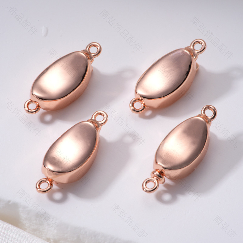 18k micro-inlaid gold ingot clasp diy pearl necklace connecting clasp bracelet sweater chain stick clasp Press clasp 2025 new style Specification image