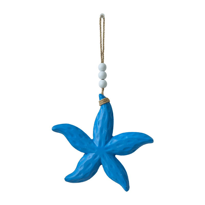 Mediterrenean-style wall decoration, wooden starfish pendants, door curtains, and romantic ocean-style wall decorations for the entrance hall Item Picture