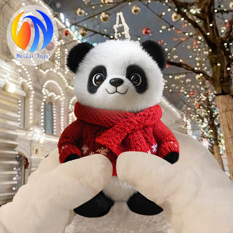 Christmas giant panda dolls, Christmas gifts, customized plush toys, sweaters, panda figurines, souvenirs and decorations Application Scenario