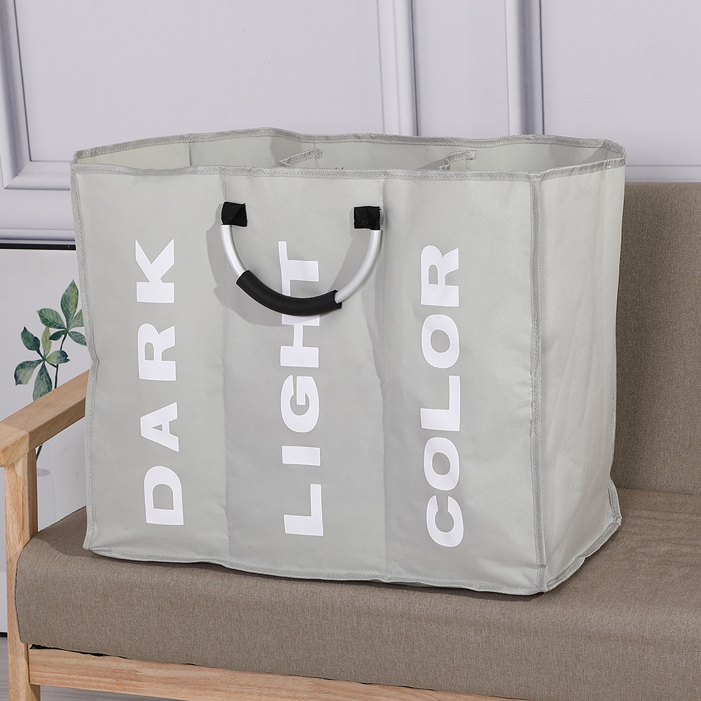 家用大容量分格装玩具脏衣服收纳袋防水防潮可折叠创意脏衣篮图