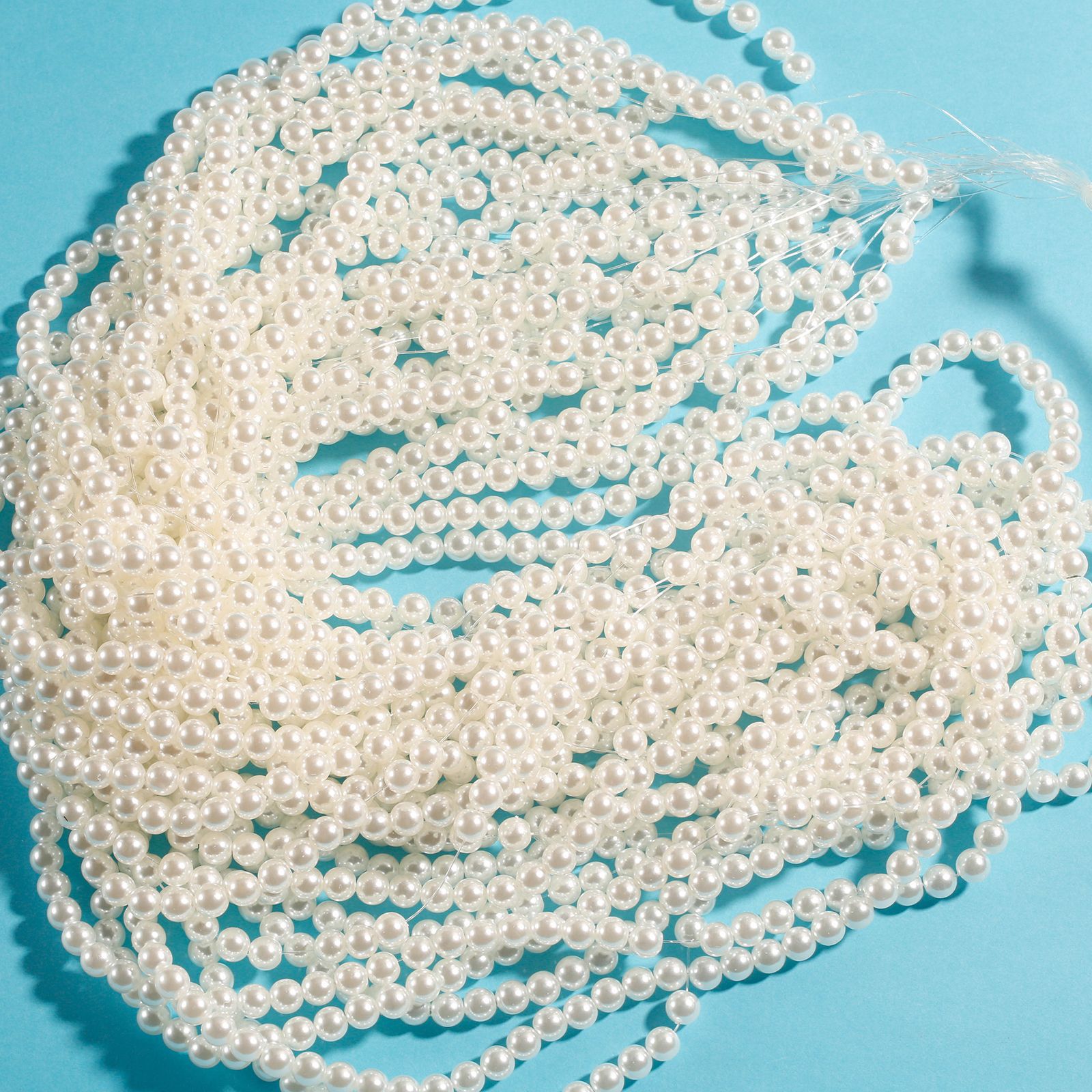 ABS高亮仿珍珠水磨穿线直孔圆珠diy配件珠子散珠服装珠子批发