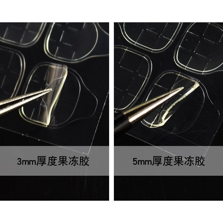 Wholesale of 12 or 24 pieces of super thin nail gel tape for wearing nail gel, yellow glue nail patches, double-sided tape details Picture