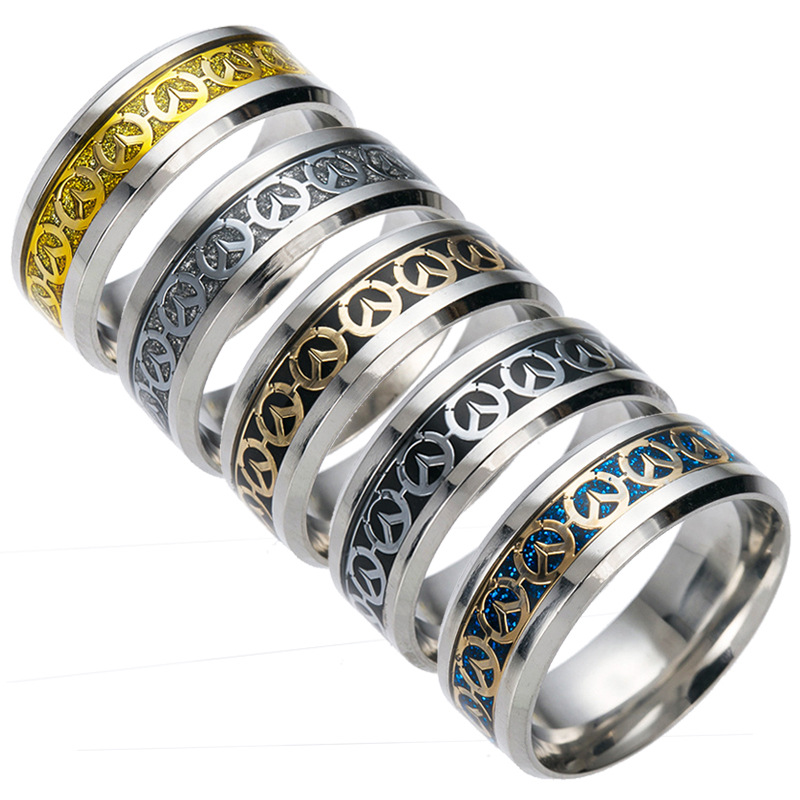 New stainless steel rings for anime and game accessories, European and American jewelry, AliExpress