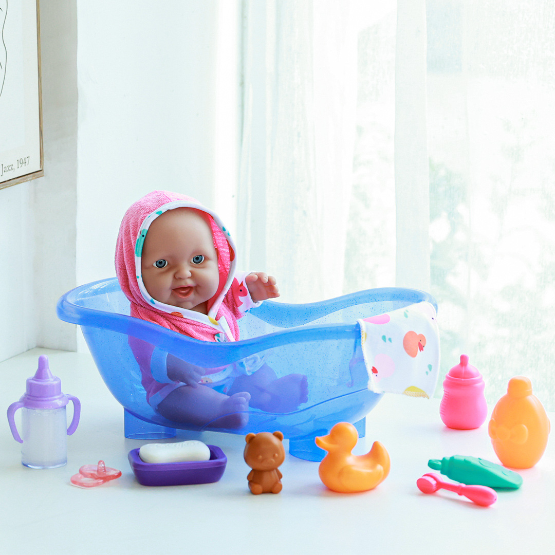 亚马逊可爱重生娃娃仿真玩偶儿童玩具娃娃过家家搪胶公仔萌娃批发