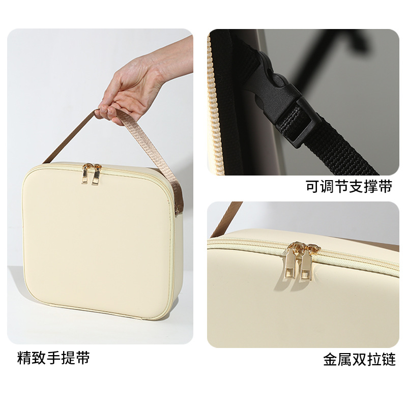 Cross-border LED illuminated makeup mirror storage bag, makeup bag, foldable beauty and dressing mirror, supplementary light storage, travel bag Specification image