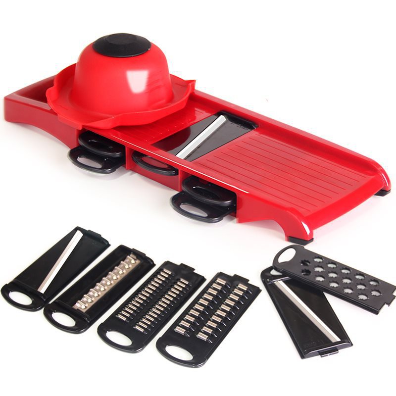 A household kitchen grater for peeling potato shreds and cutting vegetables, a multi-functional grater for peeling red radish shreds and slicing Item Picture