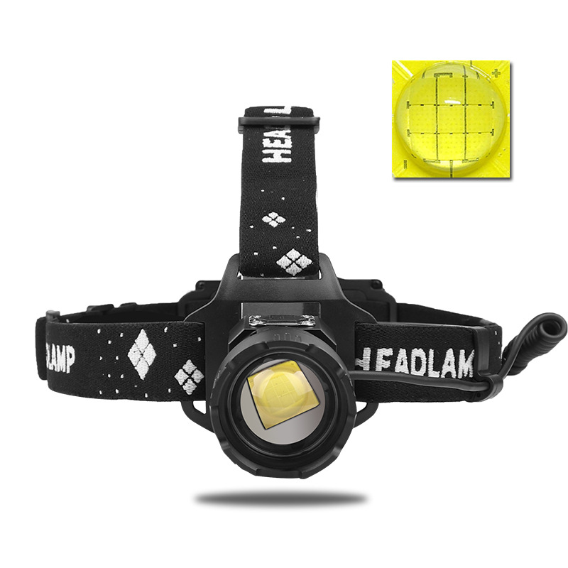 XHP99 high-intensity LED sensor headlamp, USB charging, head-mounted built-in battery, long press to power off, telescopic zoom details Picture