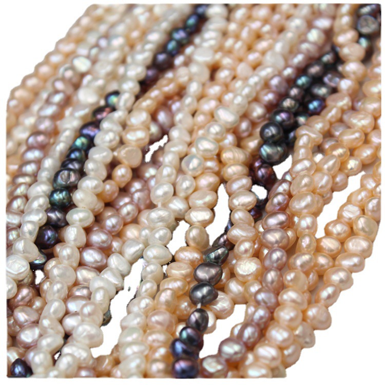 Baroque pearls 4-9mm natural freshwater two-sided glossy pearls, colorful loose beads, diy jewelry, necklace accessories wholesale Item Picture