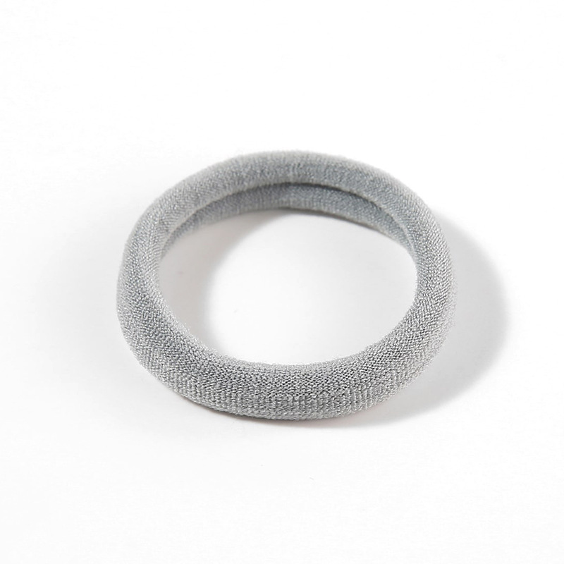 Black towel loop hair tie, thickened high-elasticity jacquard seamless canned hair band, women's tie-dye style candy-colored hair accessory Item Picture