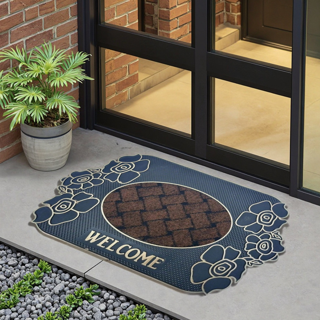High-end rubber floor MATS for villa entrances, classic European-style entrance door foot MATS, natural rubber, anti-slip, wear-resistant and dirt-resistant