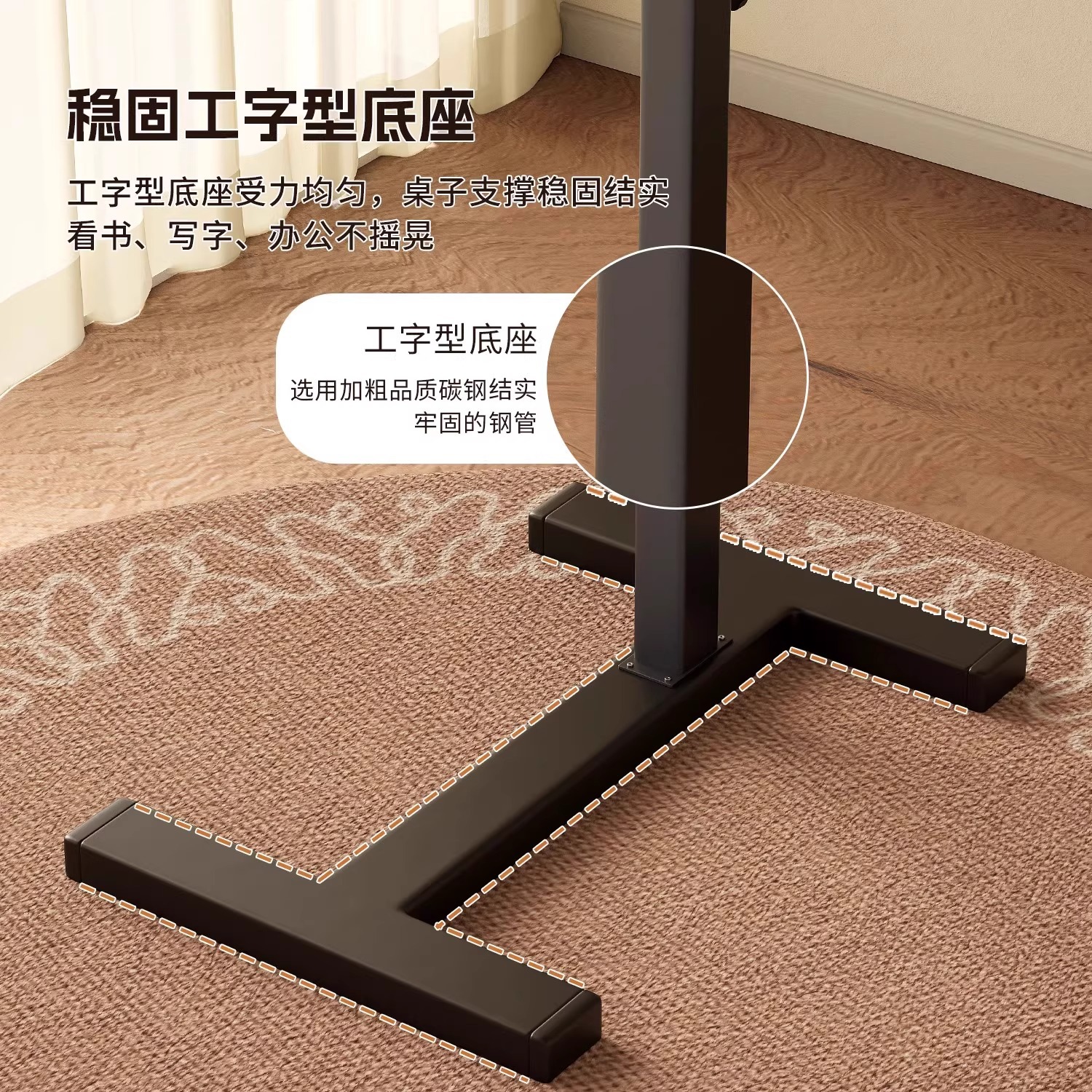 Adjustable wooden bedside table, multi-functional, simple and practical. Bedroom bedside table with storage rack. Small bedside table for home use. Beside the sofa, pneumatic height-adjustable table. The small table can be freely adjusted in height. Study table Item Picture