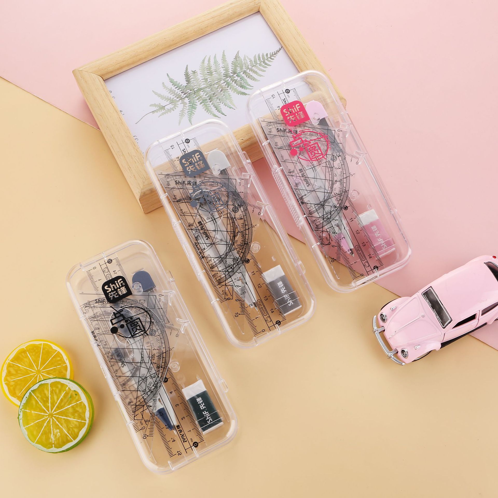 Pioneer 3082 Seven-piece Compass Set for Students, metal alloy compass Geometry Exam drawing set wholesale Item Picture