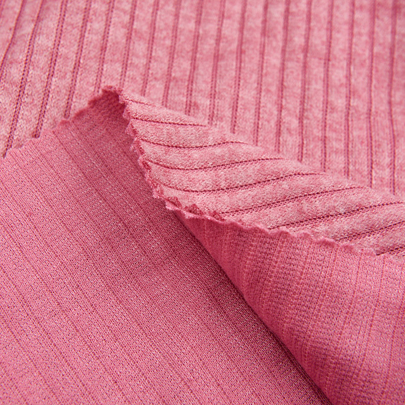 新款280克加厚仿羊绒宽条面料秋冬保暖裤子羊毛衫时装面料细节图