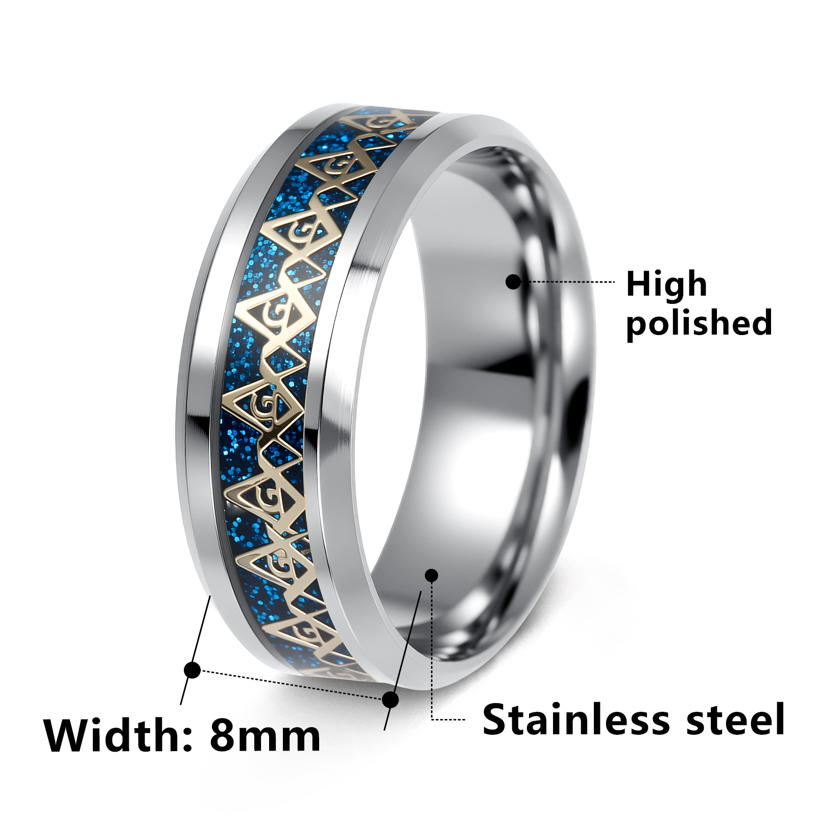 Yiwu small accessories wholesale rings, Masonic rings, stainless steel rings, cross-border best-selling jewelry in Europe and America Item Picture