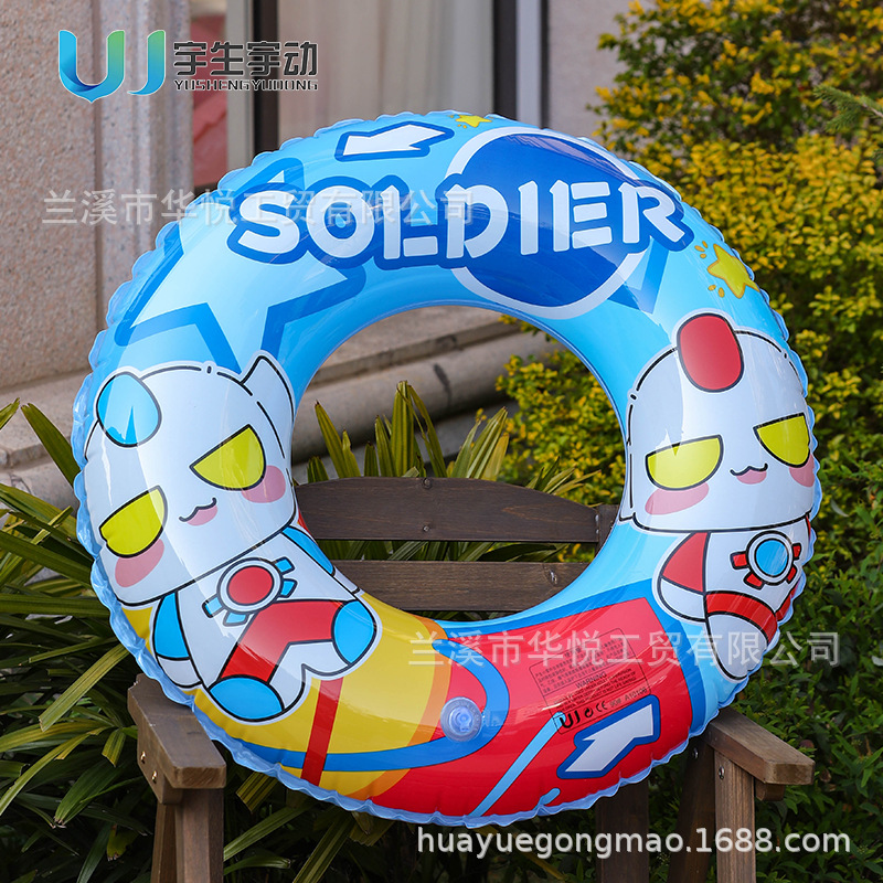 Wholesale of thickened cartoon printed swimming rings, eco-friendly children's swimming rings, inflatable baby armpit rings for boys and girls details Picture