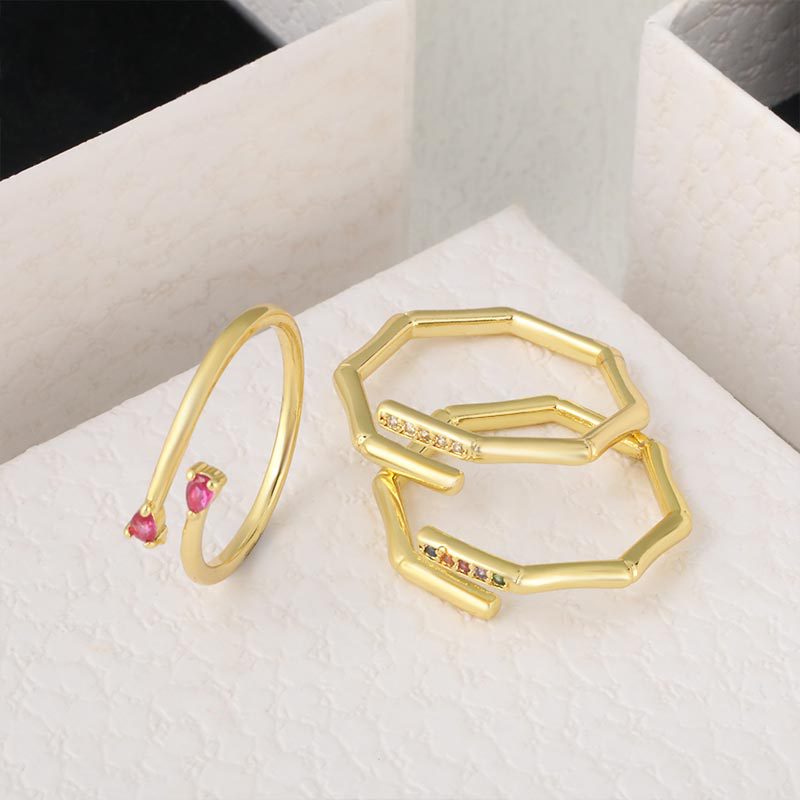 Cross-border simple and elegant women's high-end ring, niche and light luxury style bracelet, copper non-fading 18K gold jewelry opening Specification image