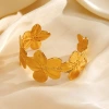 A stainless steel floral finger bracelet with exaggerated and oversized openings for adjusting plants and flowers, which is popular in Europe and America Specification image