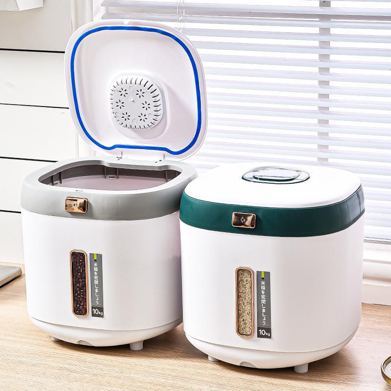 20-jin containers for grains and cereals, rice drums, classified metering rice jars, automatic rice discharge plastic storage tanks, insect-proof sealed tanks